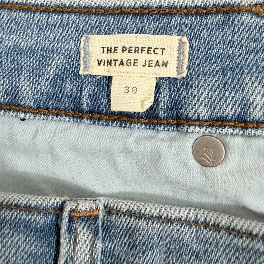 Madewell The Perfect Vintage Straight leg High Rise Diztressed Jeans Sz 30 - Picture 5 of 11